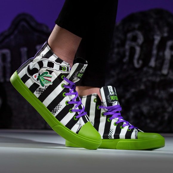 GroundUp Other - Beetlejuice GroundUp Unisex Striped Sneakers Men's 12 Women's 14